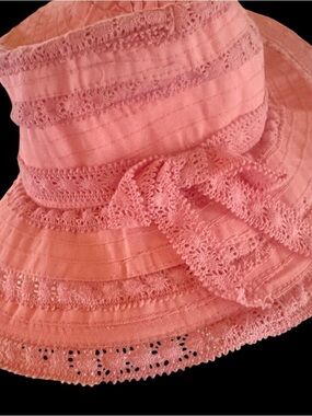 Capelli of New York Pink Wide-Brim Cotton Hat